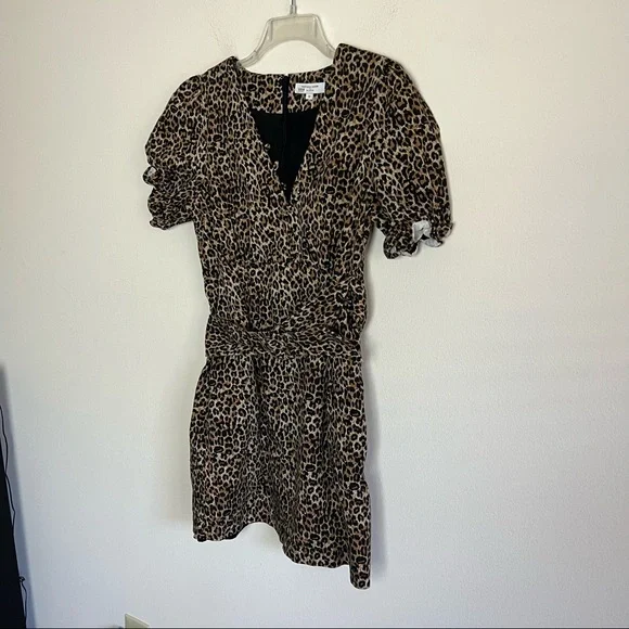 Marissa Webb Carly Canvas Brown Leopard Belted Dress - Picture 7 of 12